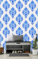 Contemporary Blue Monogram Wallpaper