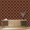 Red Wallpaper with Butterflies