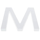 Arial Font White Painted MDF Wood Letter M (6 Inches)