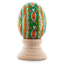 Geometric Green Authentic Blown Real Eggshell Ukrainian Easter Egg Pysanka in Assortment