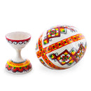 Rhombus Ukrainian Wooden Easter Egg Pysanka on a Stand 3.75 Inches