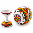 Spiral Ukrainian Wooden Easter Egg Pysanka on a Stand 3.75 Inches