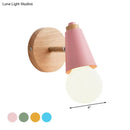 Macaron loft sweet cone pink wall sconce corridor light with wood base