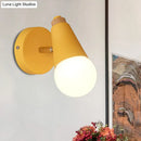 Macaron loft sweet cone pink wall sconce corridor light with wood base