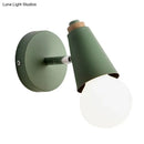 Macaron loft sweet cone pink wall sconce corridor light with wood base