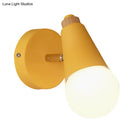 Macaron loft sweet cone pink wall sconce corridor light with wood base