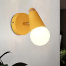 Macaron loft sweet cone pink wall sconce corridor light with wood base