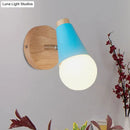 Macaron loft sweet cone pink wall sconce corridor light with wood base