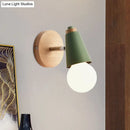 Macaron loft sweet cone pink wall sconce corridor light with wood base