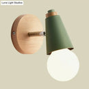 Macaron loft sweet cone pink wall sconce corridor light with wood base
