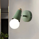 Macaron loft sweet cone pink wall sconce corridor light with wood base