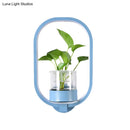DecorBites™ Macaron Metal LED Wall Sconce with Plant Pot for Bedroom - Grey/Yellow/Blue