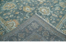 Made to Order Teal, Olive and Silver Antique Style Hand knotted Oushak wool Area Rug