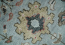 Made to Order Wool Traditional Silver and Olive  Hand knotted Oushak Area Rug