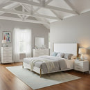 Madelyn Upholstered Panel Bed, Neutral White