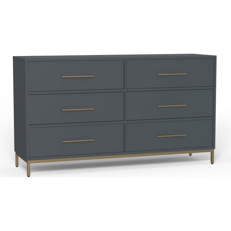 Madelyn Six Drawer Dresser, Slate Gray