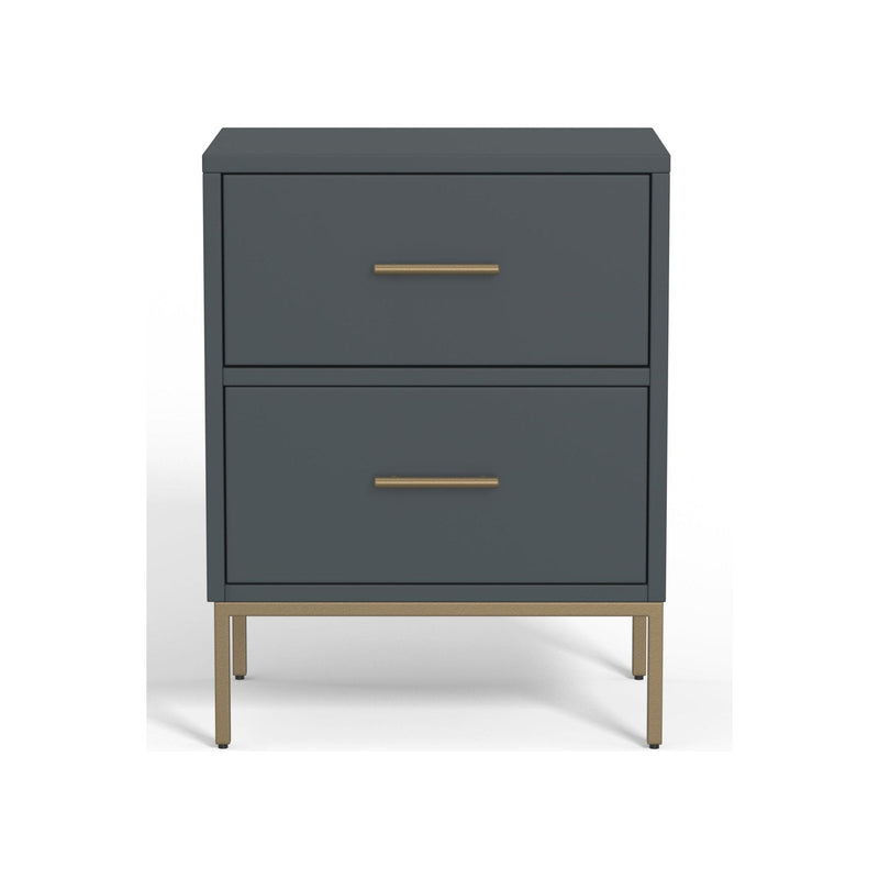 Madelyn Two Drawer Nightstand, Slate Gray