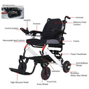 Maidesite 17.5-Inch 500W Wide Seat Lightweight Electric Folding Wheelchair (SAK33689)