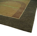 Mainstays Traditional Leaf Block Print Olive, Beige, Rust and Brown 6x8 Indoor wool Area Rug