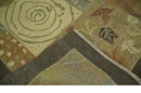 Mainstays Traditional Leaf Block Print Olive, Beige, Rust and Brown 6x8 Indoor wool Area Rug
