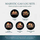 Majestic Biltmore 42-Inch Herringbone Pattern Open Wood Burning Fireplace [SB80HB] (SAK62149)