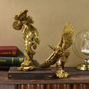 Majestic gold resin eagle sculpture living room decor