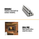 Majestic Villawood 42-Inch Traditional Refractory Outdoor Wood Burning Fireplace [ODVILLA-42T-B] (SAK14358)