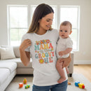 Mama Of The Groovy One T-Shirt Cotton Graphic Tee Mom Gift