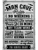 Man Cave Rules Metal Sign