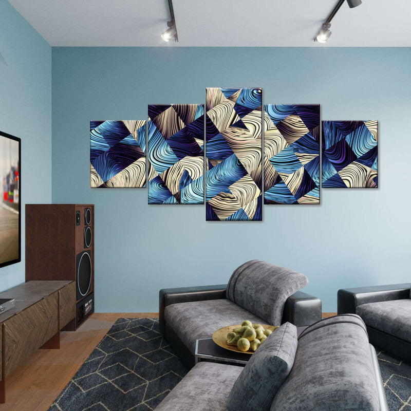 Blue Abstract Geometric Wall Art