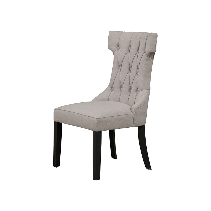 Manchester Upholstered Side Chairs, Light Grey/Black