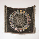 Mandala black geo tassel picnic mat and sofa cover living room blanket