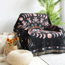 Mandala black geo tassel picnic mat and sofa cover living room blanket