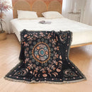 Mandala black geo tassel picnic mat and sofa cover living room blanket