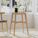 Wood Counter Height Round Dining Table, Natural Oak Finish, 35.4"D x 35.4"W x 36"H