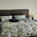 Marble gray & teal 100s egyptian cotton bedding set bedroom