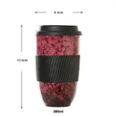 Marbled ceramic kiln mug with silicone grip kitchen travel cup