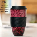 Marbled ceramic kiln mug with silicone grip kitchen travel cup