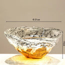 Marbled green and black glass vase – living room desktop bowl