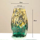 Marbled green and black glass vase – living room desktop bowl