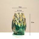 Marbled green and black glass vase – living room desktop bowl