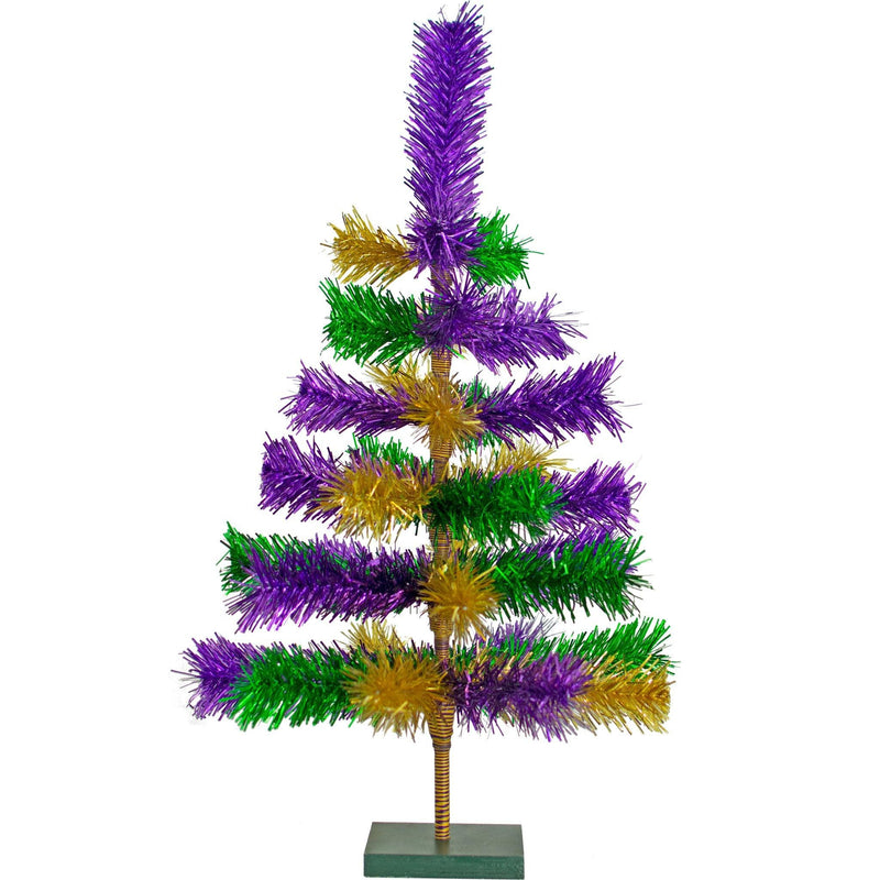 Mardi Gras Mixed Tinsel Christmas Trees