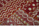 Maroon and Ivory 5.6x8.6 Hand Knotted Southwestern Tribal Trellis Recycled Silk Rug