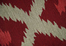 Maroon, Beige and Rust 3x5 Ikat Pattern Hand Woven Soumak Dhurrie Wool Area Rug