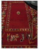 Modern Style Maroon 5x7 Wool Hand Knotted Antique Rug