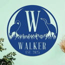 Marsh Herons Initial and Family Name Sign