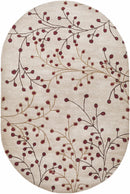 Elsu Beige & Burgundy Hand Woven Wool Area Rug