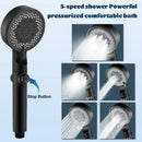 Matte black 5 mode high pressure shower head bathroom decorbites adjustable