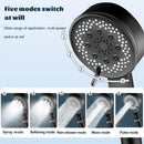 Matte black 5 mode high pressure shower head bathroom decorbites adjustable