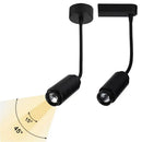 Matte black adjustable beam track light for store task lighting